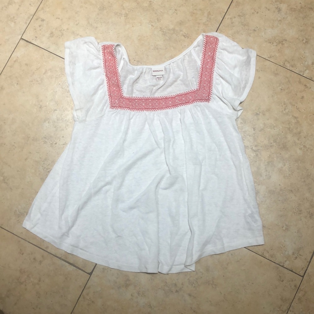 White Blouse with cute coral design